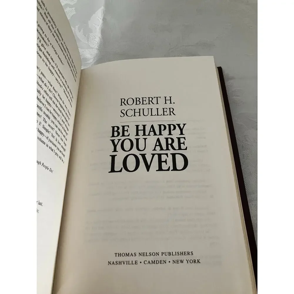 1986 Robert Schuller Be Happy You Are Loved Bonded Leather Gold Gilt Book